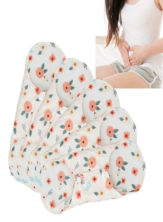Zetiling 5pcs Reusable Menstrual Pads, Cloth Pads for Women, Reusable Period Pads, Reusable Pads for Women Washable Sanitary Napkins Reusable Cloth Menstrual Pads Breathable Feminine Pads - Image 5